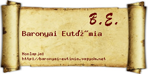 Baronyai Eutímia névjegykártya